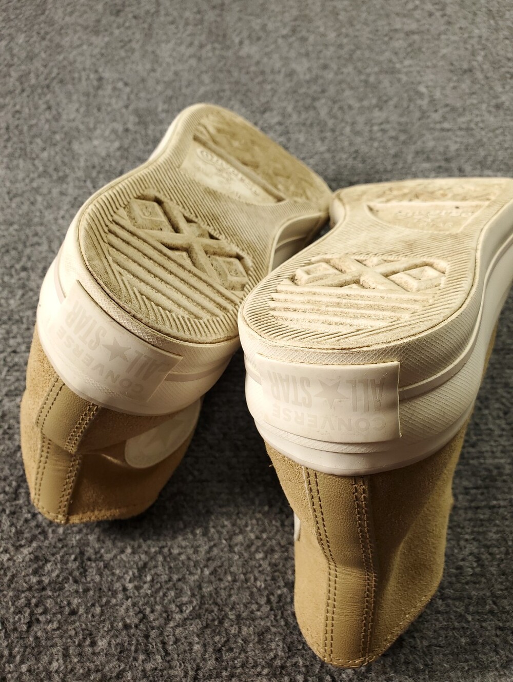 Converse Chuck Taylor All Star Lift Platform Suede Womens 8.5 Hi Top Nomad Khaki - Picture 10 of 12